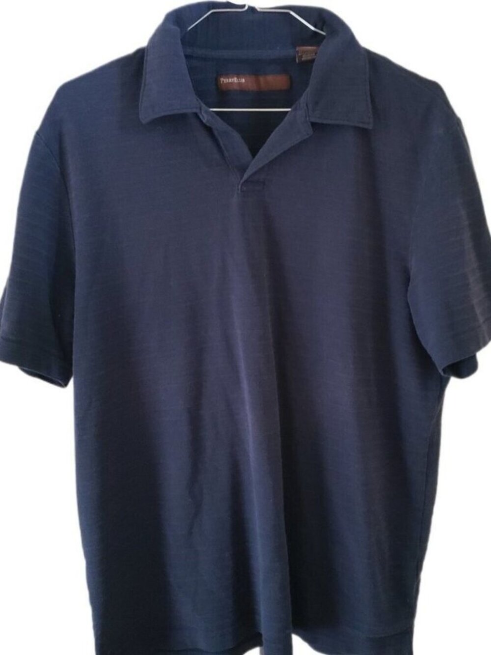 Perry Ellis Navy Blue Short Sleeve Polo